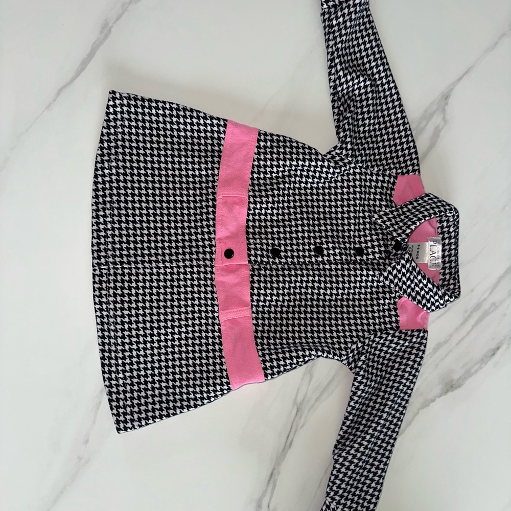 The Children's Place Houndstooth Dress with Pink Lining
